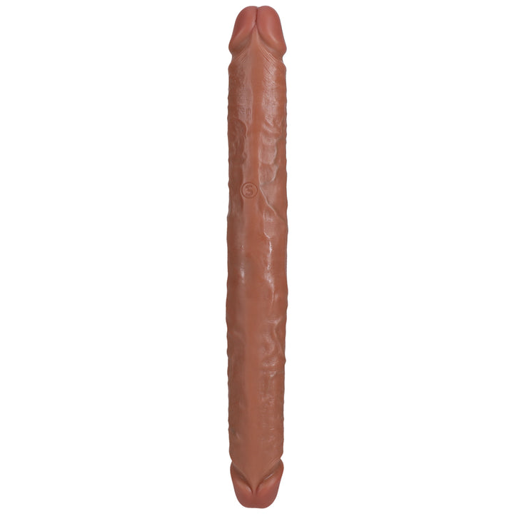 Shots Real Rock Straight Thick 14 Inch Double Dildo - Tan