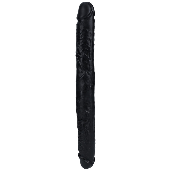 Shots Real Rock Straight Thick 16 Inch Double Dildo - Black