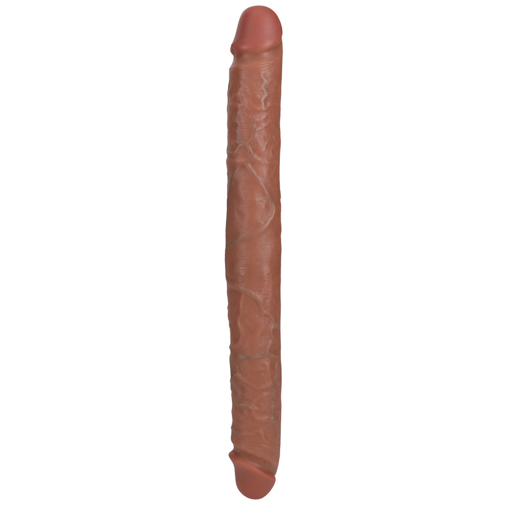 Shots Real Rock Straight Thick 16 Inch Double Dildo - Tan