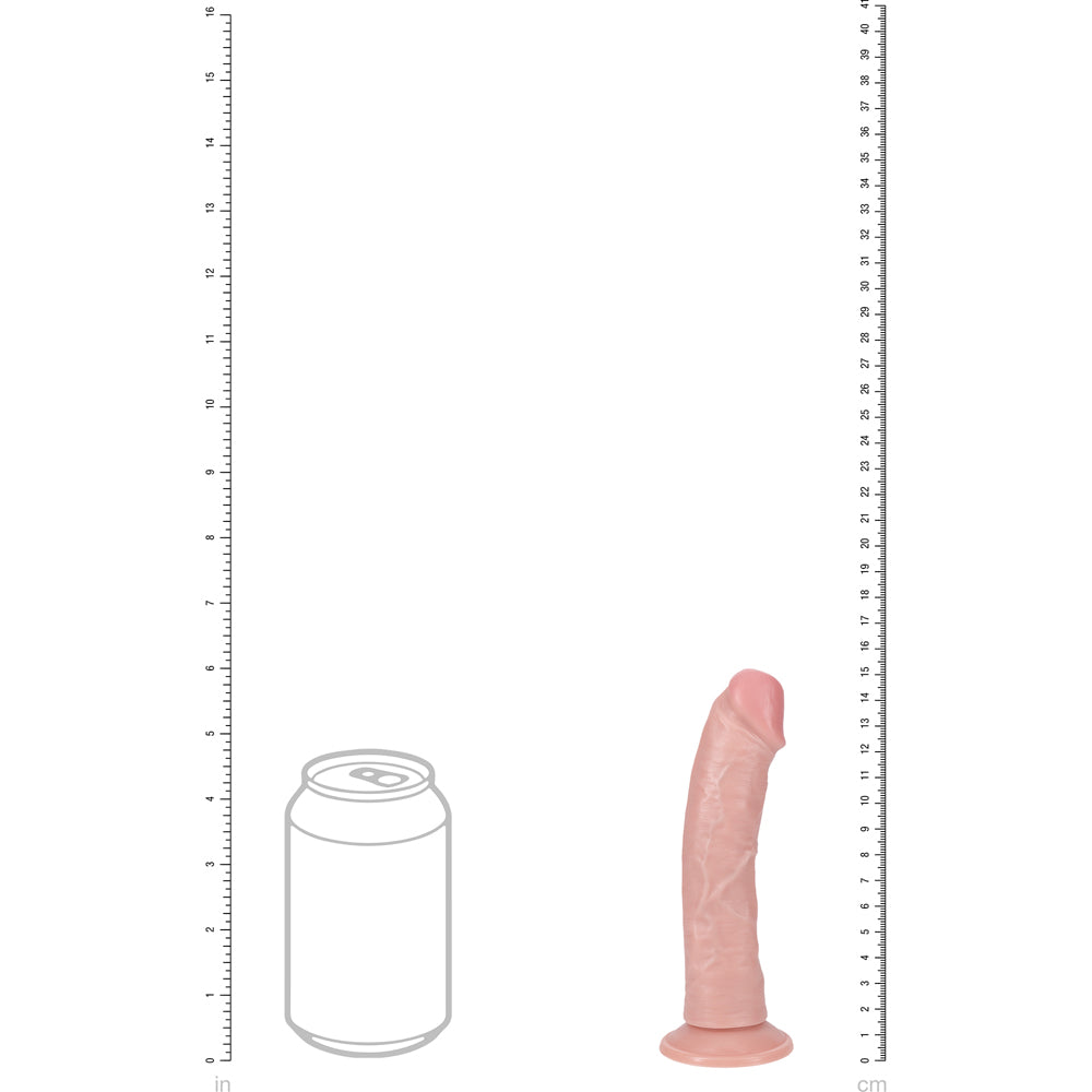 Shots Real Rock Realistic Curved Vibrating Dildo 6 Inch - Light