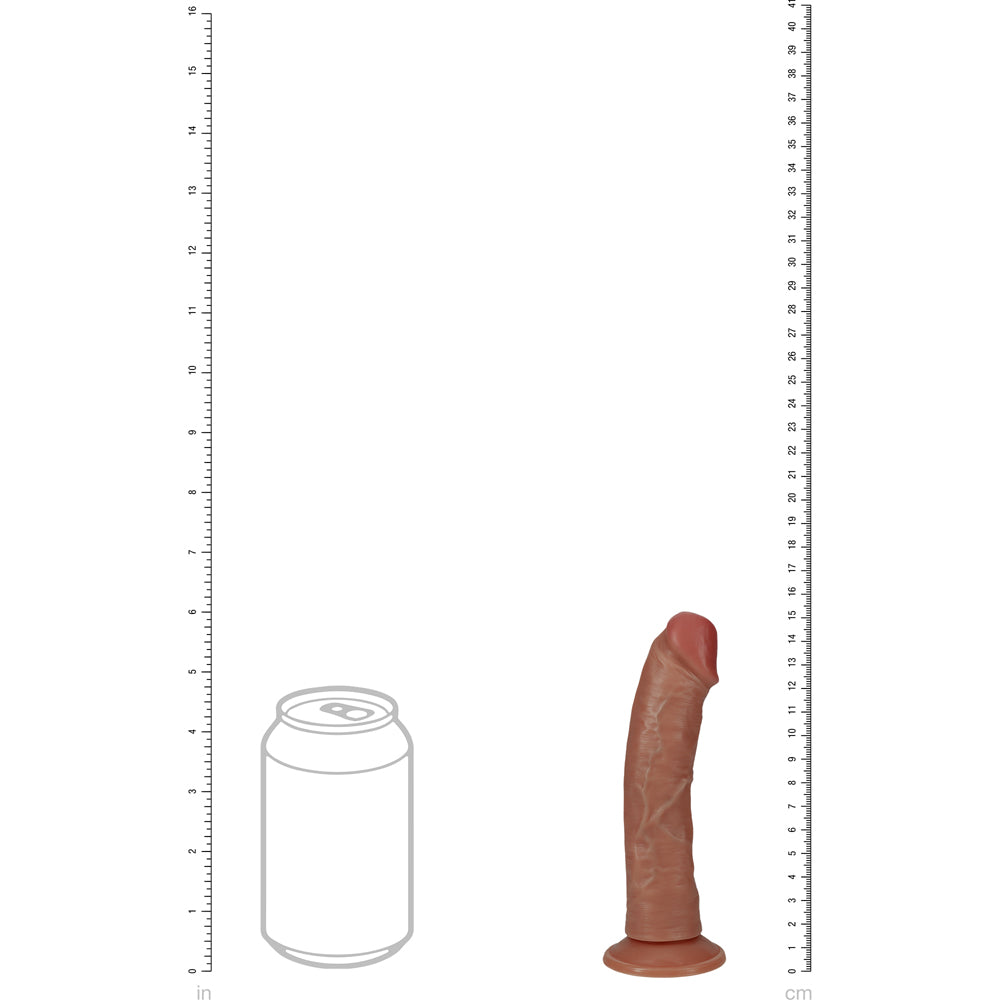 Shots Real Rock Realistic Curved Vibrating Dildo 6 Inch - Tan