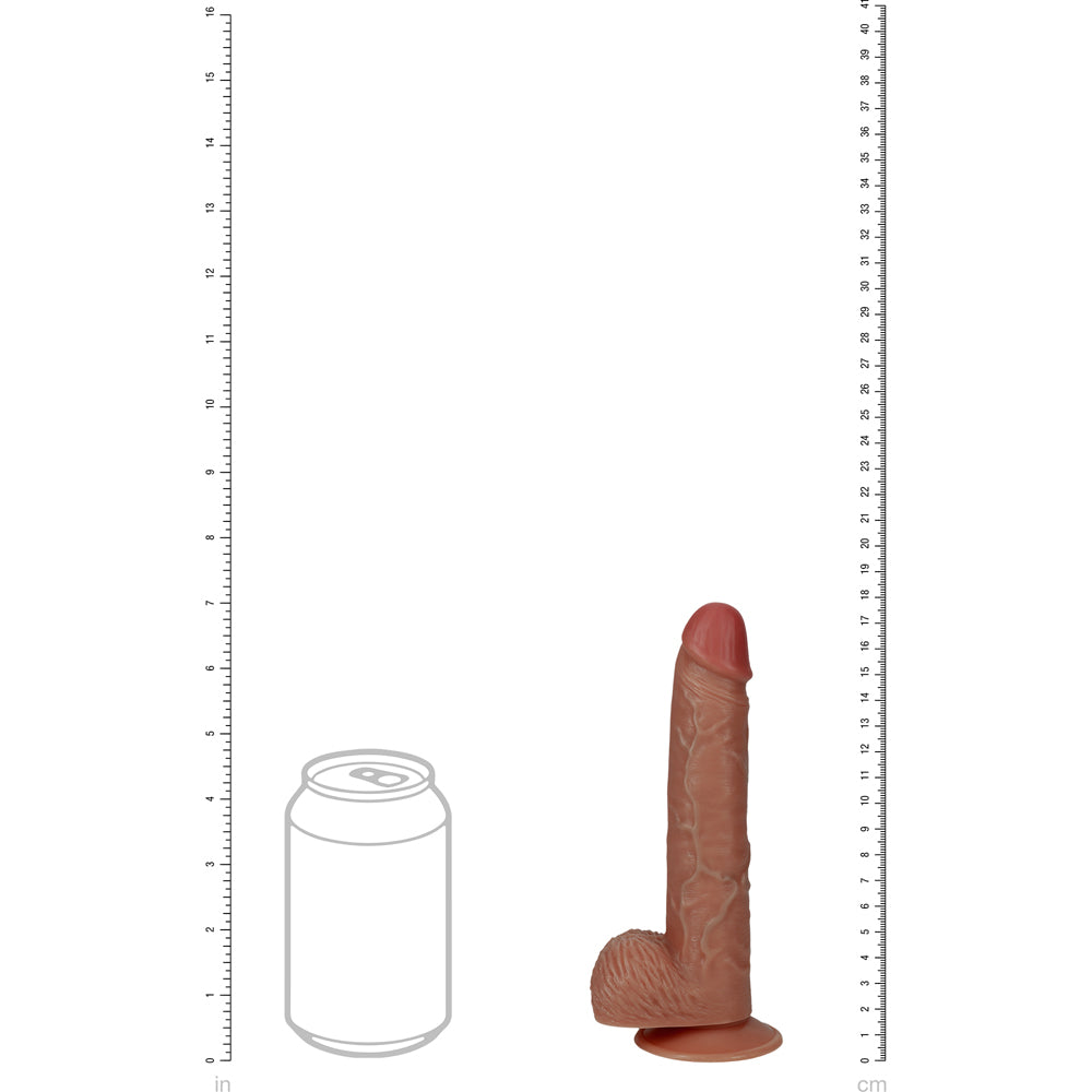 Shots Real Rock Realistic Straight Vibrating Dildo With Balls 7 Inch - Tan