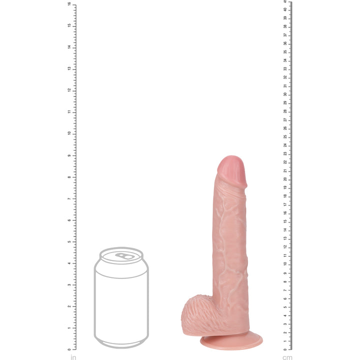 Shots Real Rock Realistic Straight Vibrating Dildo With Balls 9 Inch - Light