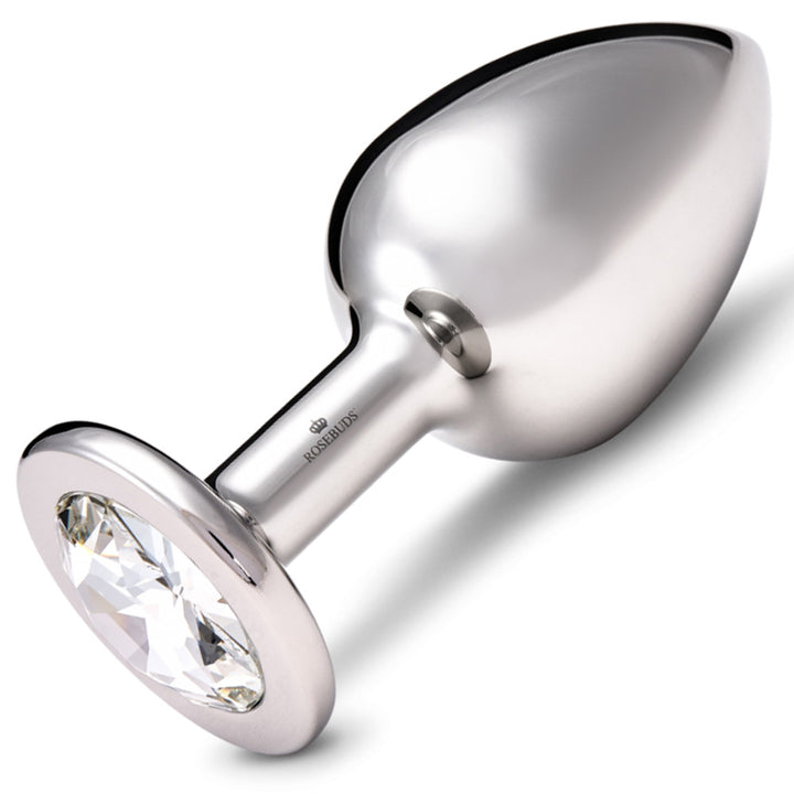 Rosebuds Stainless Steel Butt Plug XL - Clear