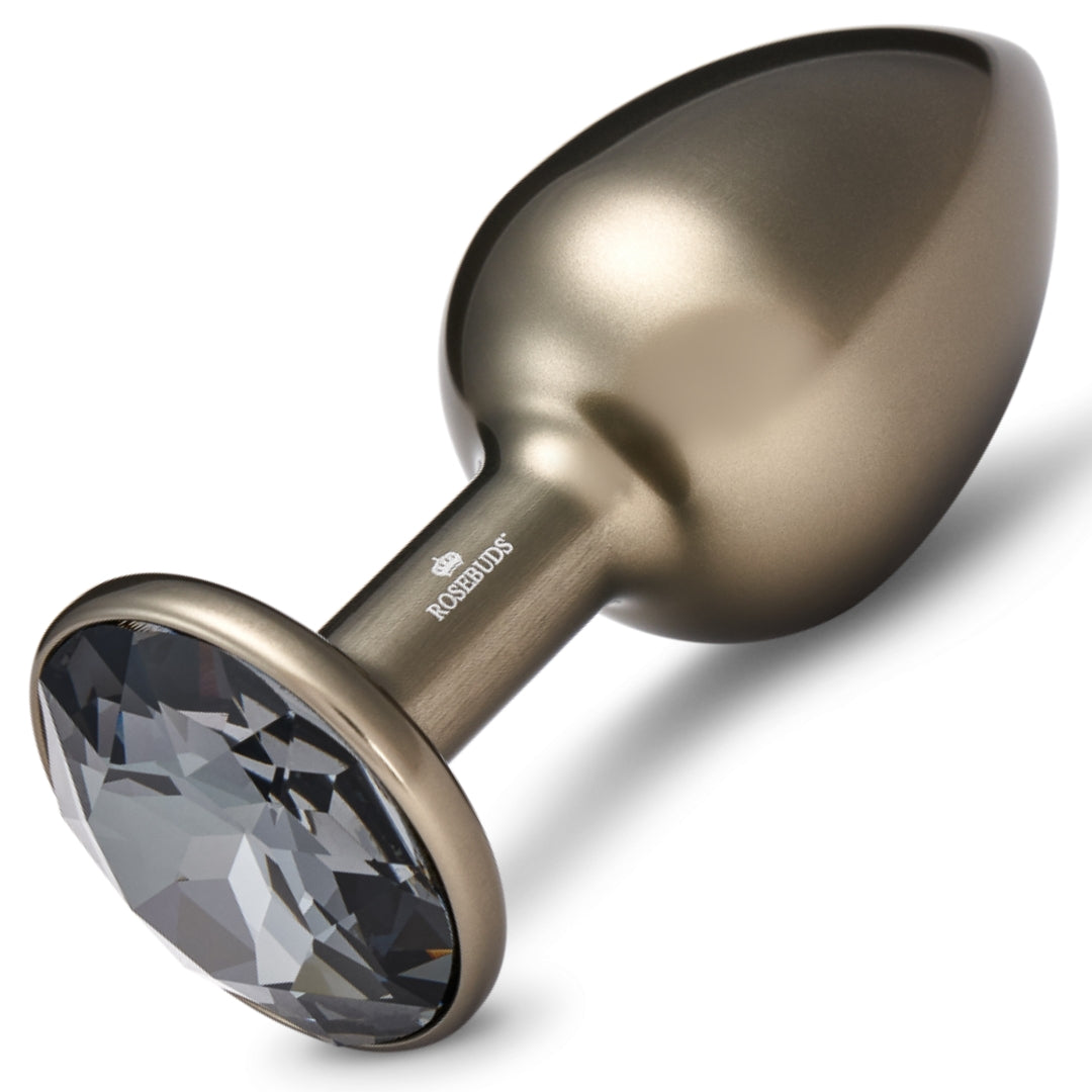 Rosebuds Aluminium Butt Plug Grey Medium - Silver Night