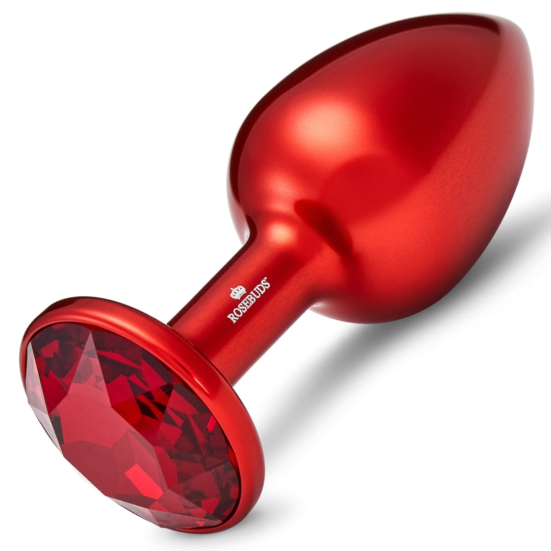 Rosebuds Aluminium Butt Plug Red Medium - Red Magma