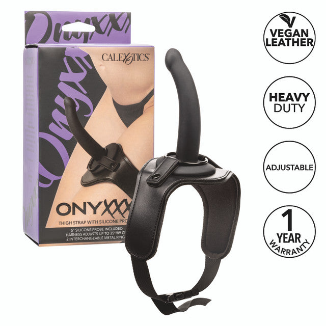 Calexotics Onyxxx Thigh Strap with Silicone Probe