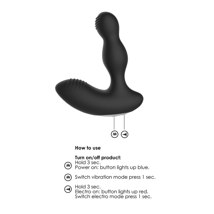 Shots Electroshock Prostate Massager Remote Controlled - Black