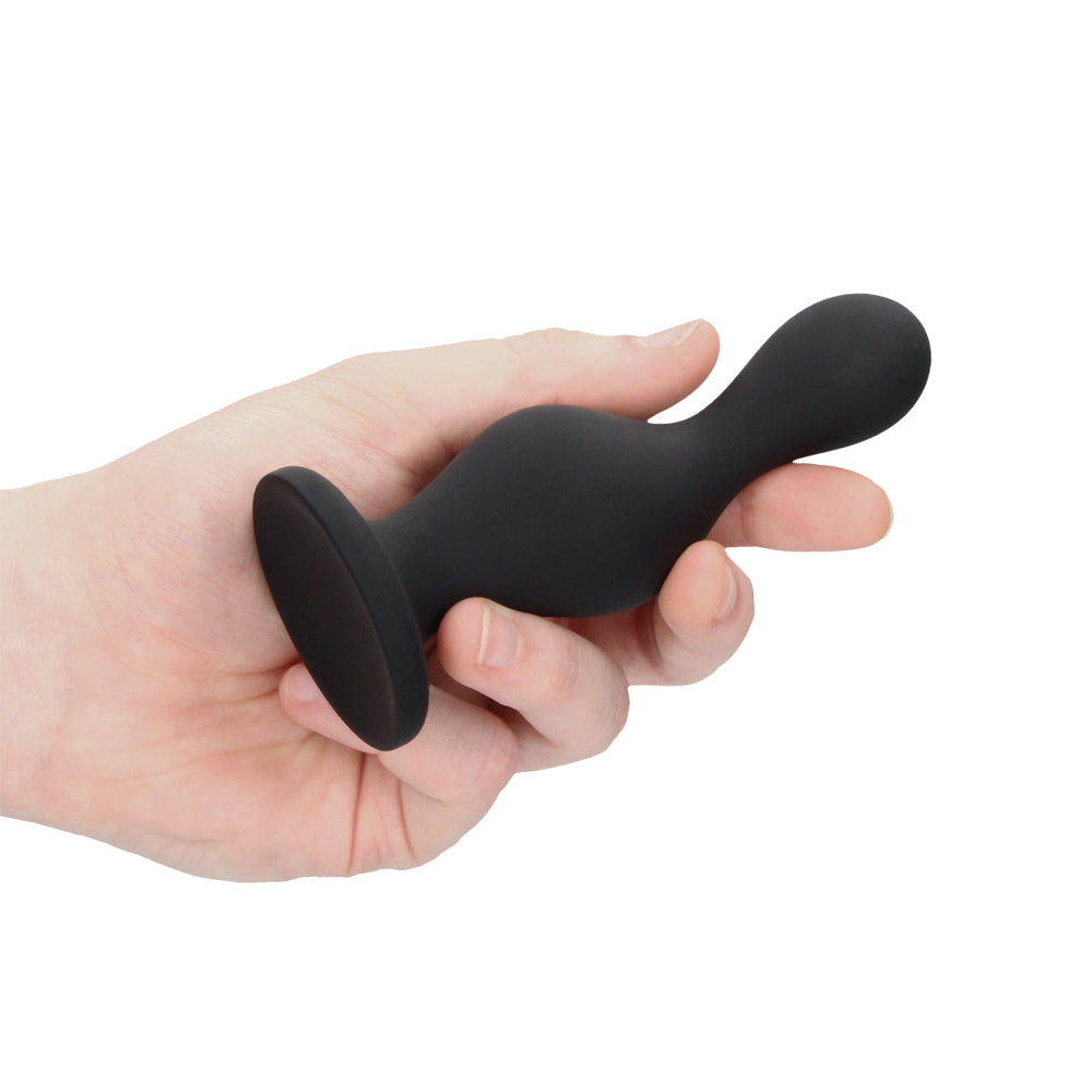 Shots Ouch Silicone Wave Butt Plug - Black