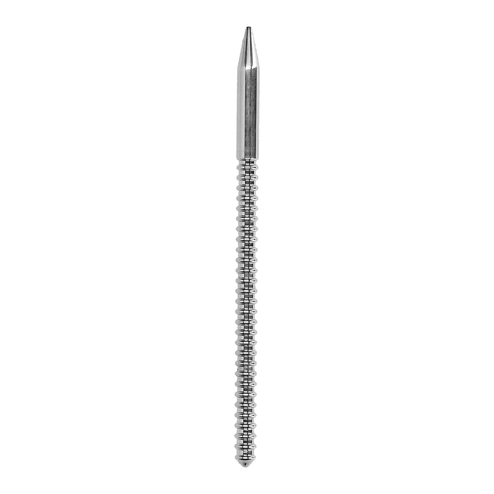 Shots Ouch Urethral Stainless Steel Ribbed Dilator - 8mm