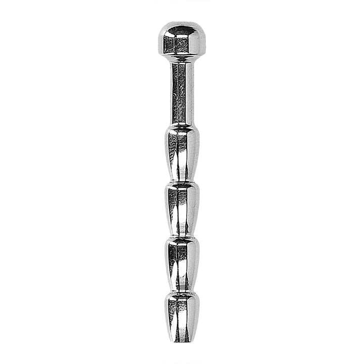 Shots Ouch Urethral Stainless Steel Ribbed Plug - 6mm