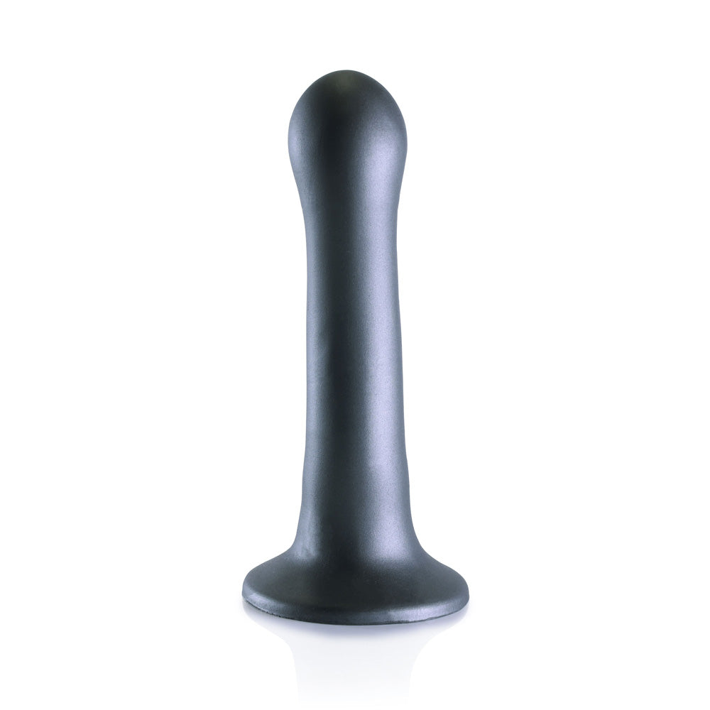 Shots Ouch! Liquid Silicone Curvy G-Spot 7 Inch Dildo - Gun Metal