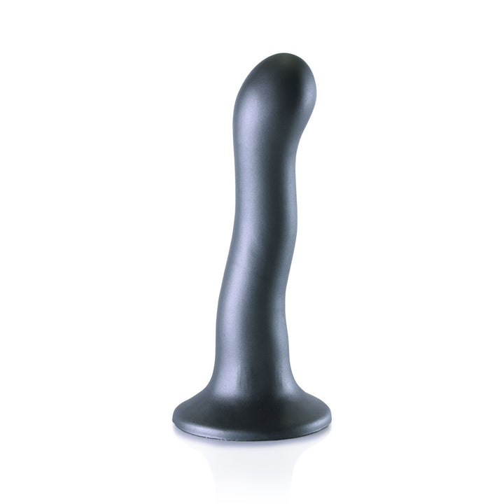 Shots Ouch! Liquid Silicone Curvy G-Spot 7 Inch Dildo - Gun Metal