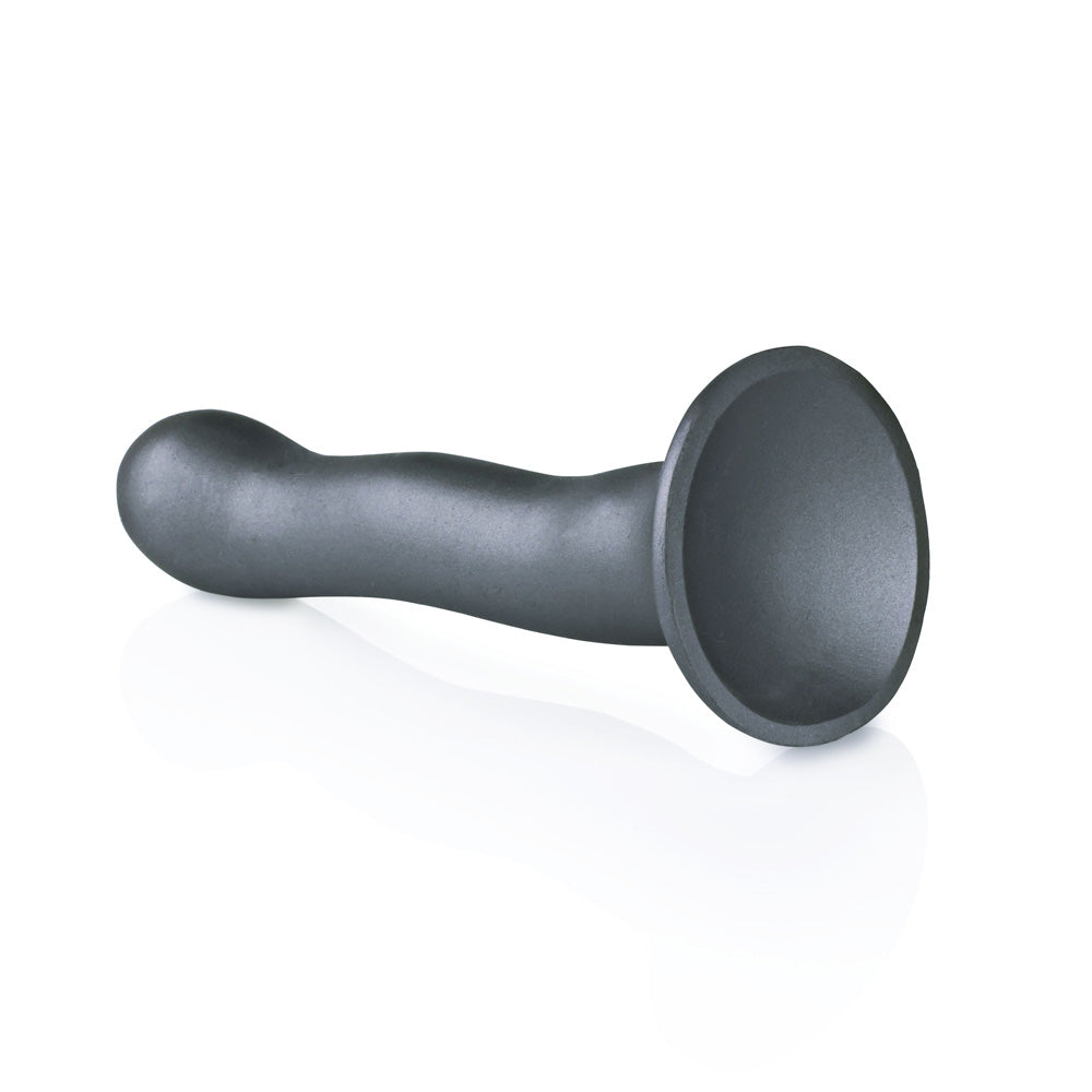 Shots Ouch! Liquid Silicone Curvy G-Spot 7 Inch Dildo - Gun Metal