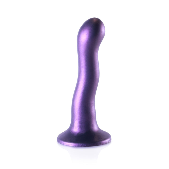 Shots Ouch! Liquid Silicone Curvy G-Spot 7 Inch Dildo - Metallic Purple