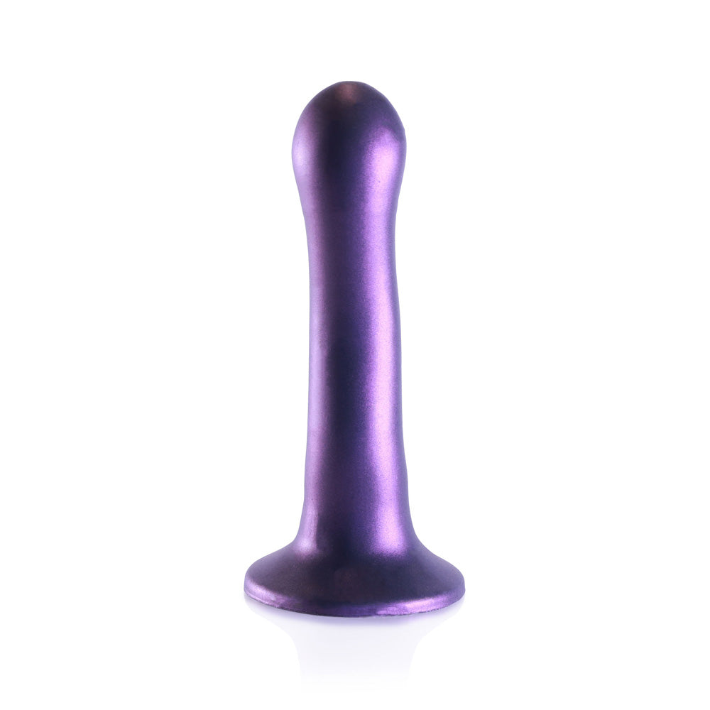 Shots Ouch! Liquid Silicone Curvy G-Spot 7 Inch Dildo - Metallic Purple