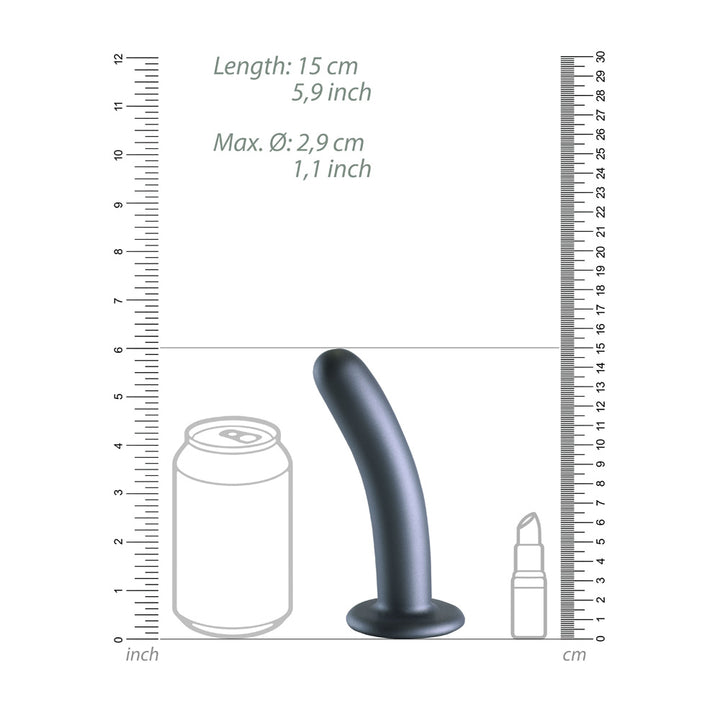 Shots Ouch! Liquid Silicone G-Spot 6 Inch Dildo - Gun Metal