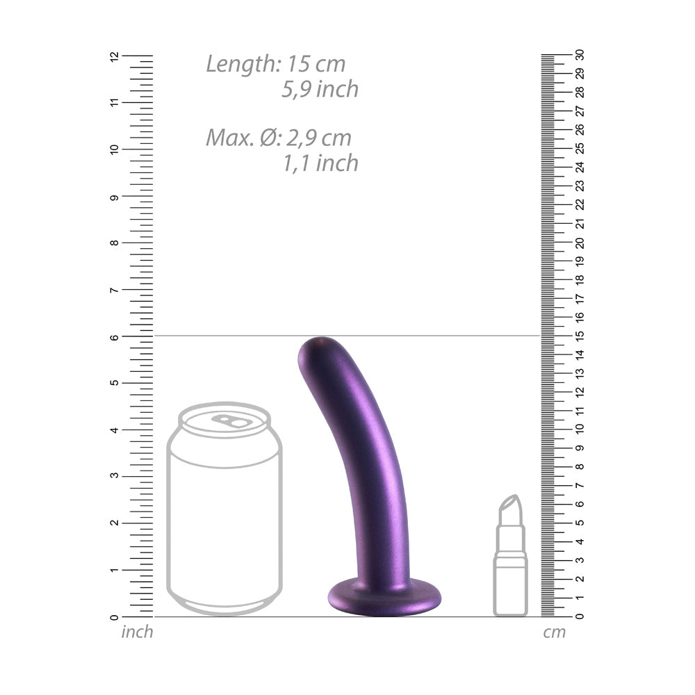 Shots Ouch! Liquid Silicone G-Spot 6 Inch Dildo - Metallic Purple