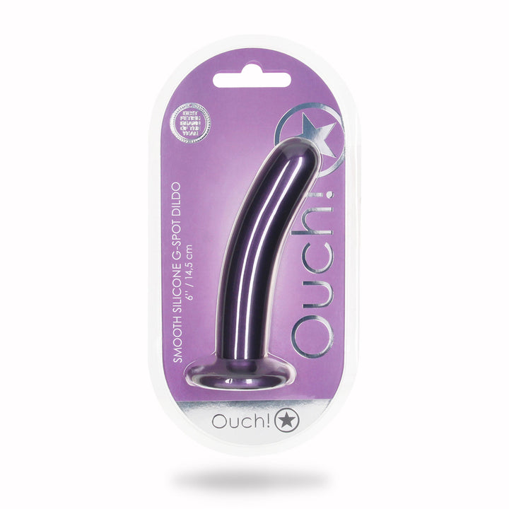 Shots Ouch! Liquid Silicone G-Spot 6 Inch Dildo - Metallic Purple