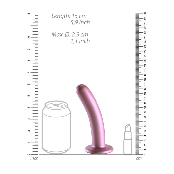 Shots Ouch! Liquid Silicone G-Spot 6 Inch Dildo - Rose Gold