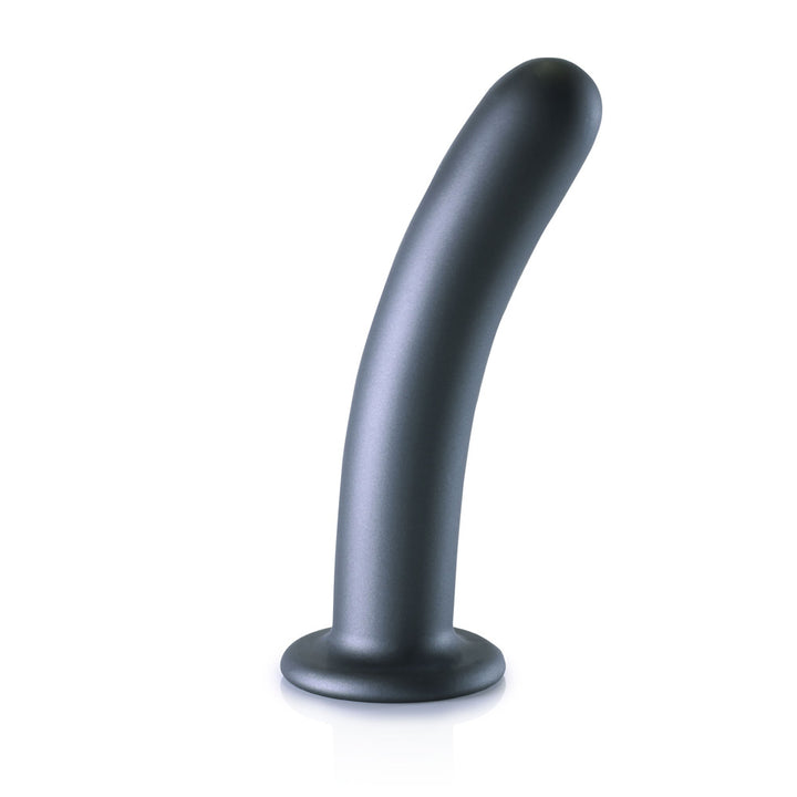 Shots Ouch! Liquid Silicone G-Spot 7 Inch Dildo - Gun Metal