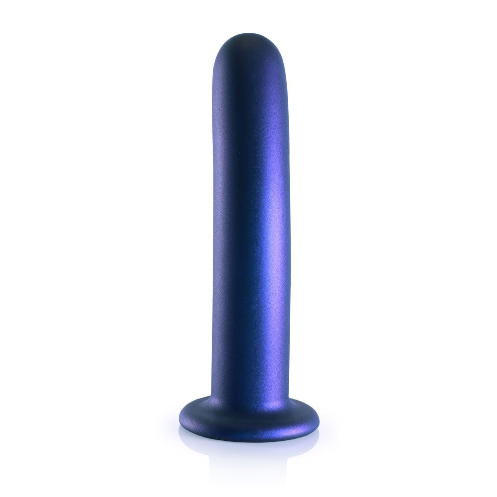 Shots Ouch! Liquid Silicone G-Spot 7 Inch Dildo - Metallic Blue