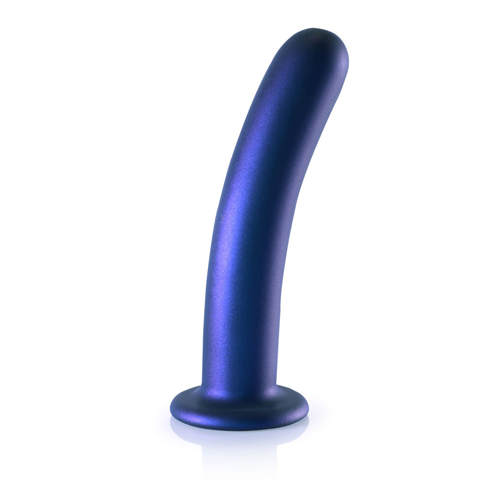 Shots Ouch! Liquid Silicone G-Spot 7 Inch Dildo - Metallic Blue