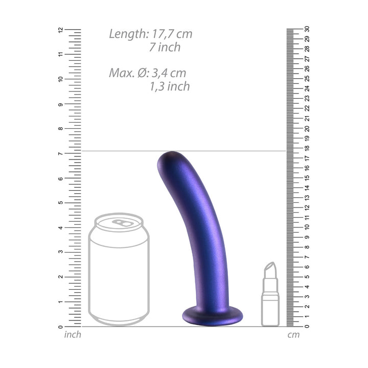 Shots Ouch! Liquid Silicone G-Spot 7 Inch Dildo - Metallic Blue