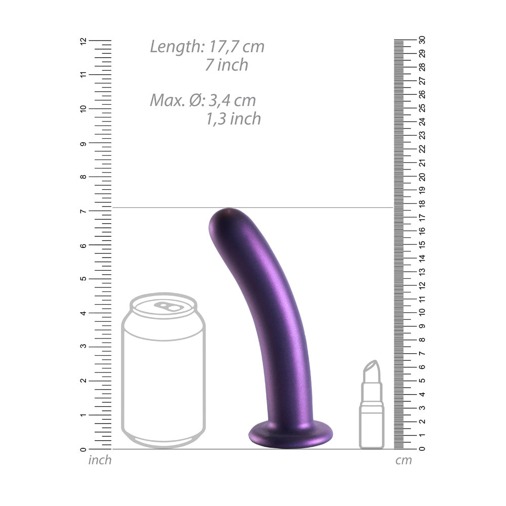 Shots Ouch! Liquid Silicone G-Spot 7 Inch Dildo - Metallic Purple