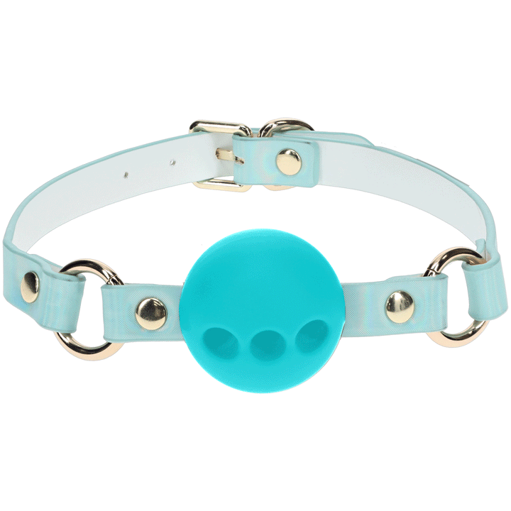 Shots Ouch! Paris Bondage Collection Silicone Ball Gag - Blue