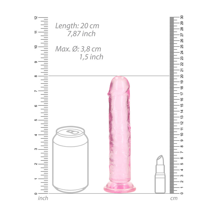 Shots Real Rock Crystal Clear 7 Inch Dildo - Pink