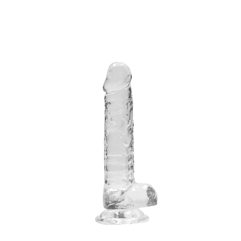 Shots Real Rock Crystal Clear 7 Inch Dildo With Balls - Clear