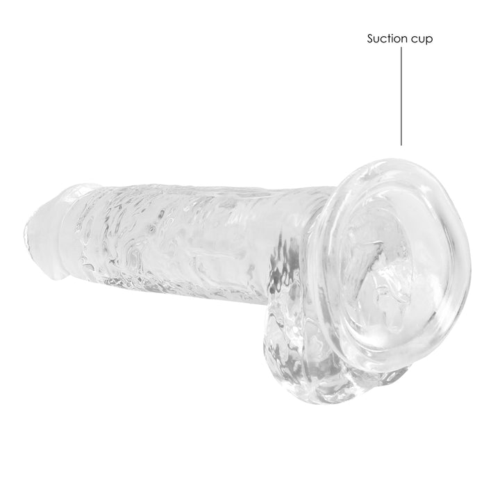 Shots Real Rock Crystal Clear 7 Inch Dildo With Balls - Clear