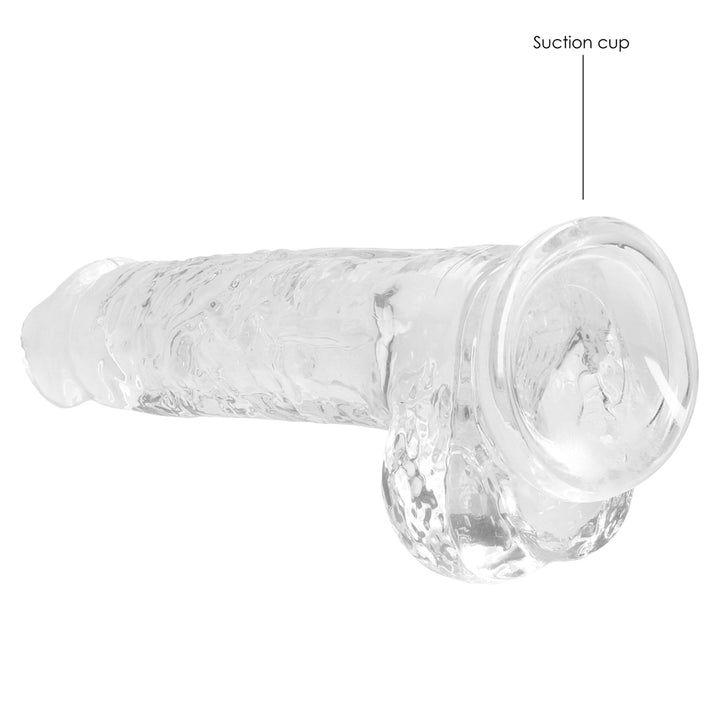 Shots Real Rock Crystal Clear 8 Inch Dildo With Balls - Clear