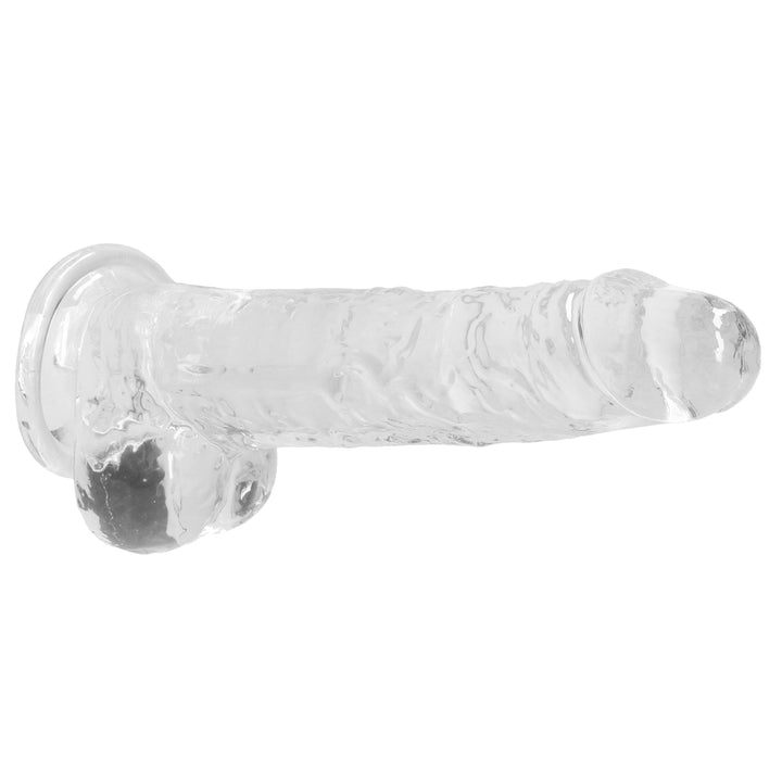 Shots Real Rock Crystal Clear 8 Inch Dildo With Balls - Clear