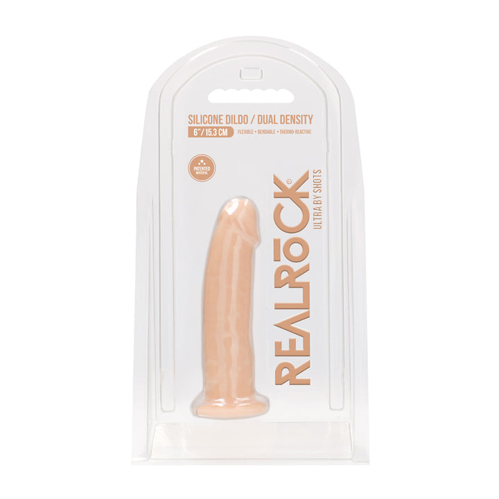 Shots Real Rock Dual Density Silicone Dildo 6 Inch - Light