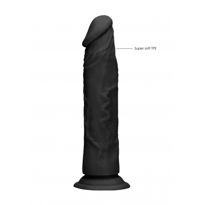 Shots Real Rock Skin Dong 10 Inch - Black