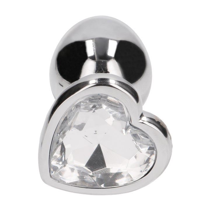 Shots Rich Love Heart Metal Butt Plug 2.7 Inch - Silver