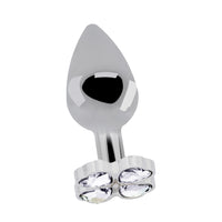 Shots Rich Lucky Diamond Metal Butt Plug 3.1 Inch - Silver