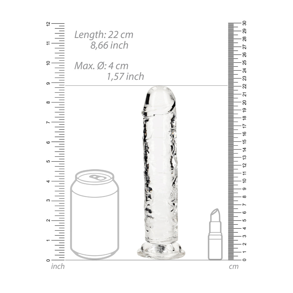 Shots Real Rock Crystal Clear 8 Inch Dildo - Clear