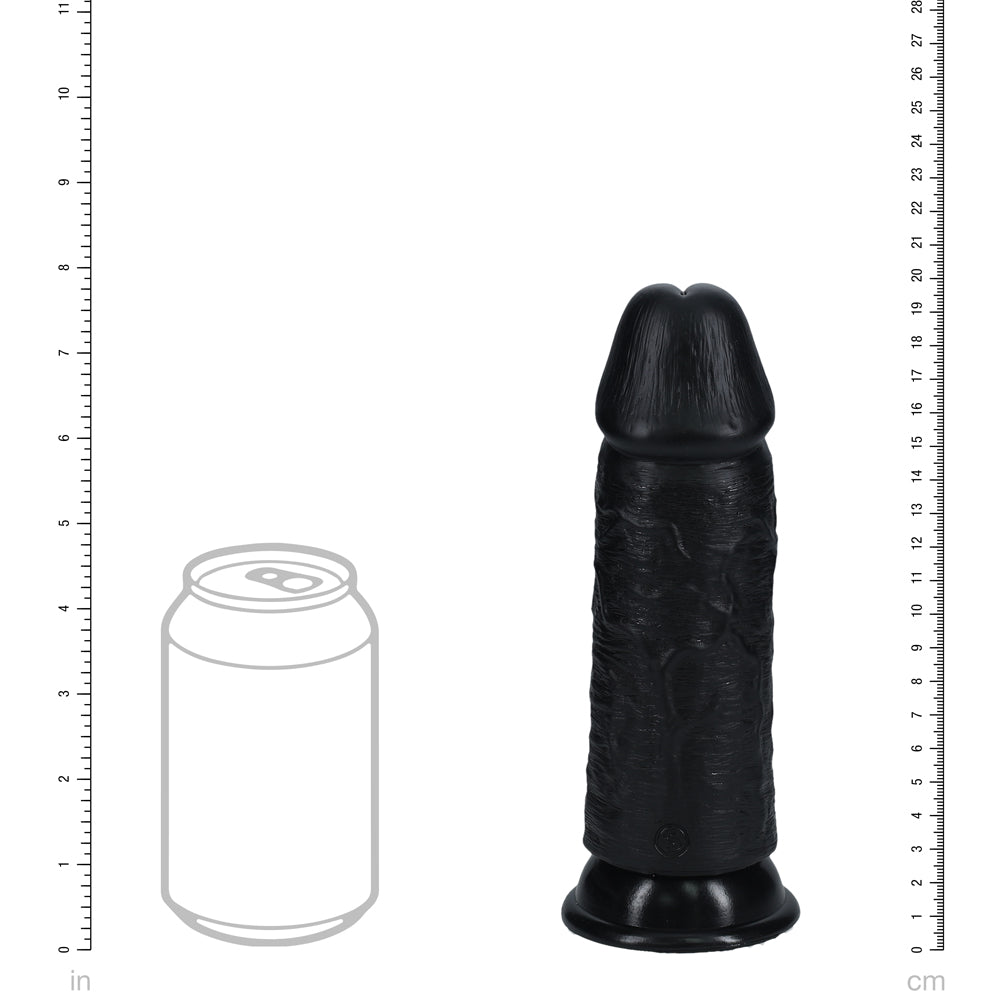 Shots Real Rock Extra Thick Dildo 8 Inch - Black