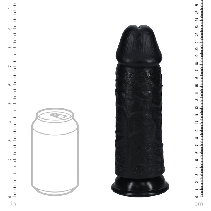 Shots Real Rock Extra Thick Dildo 9 Inch - Black