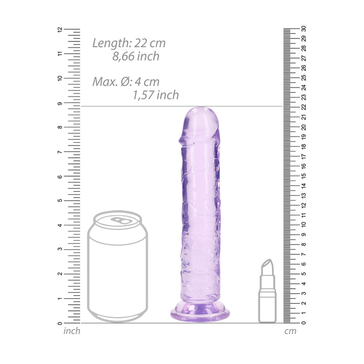 Shots Real Rock Crystal Clear 8 Inch Dildo - Purple