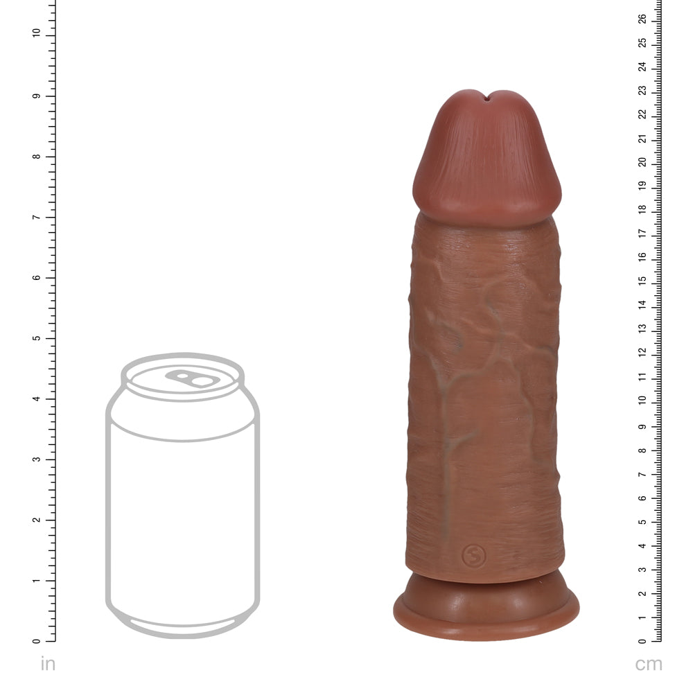 Shots Real Rock Extra Thick Dildo 9 Inch - Tan