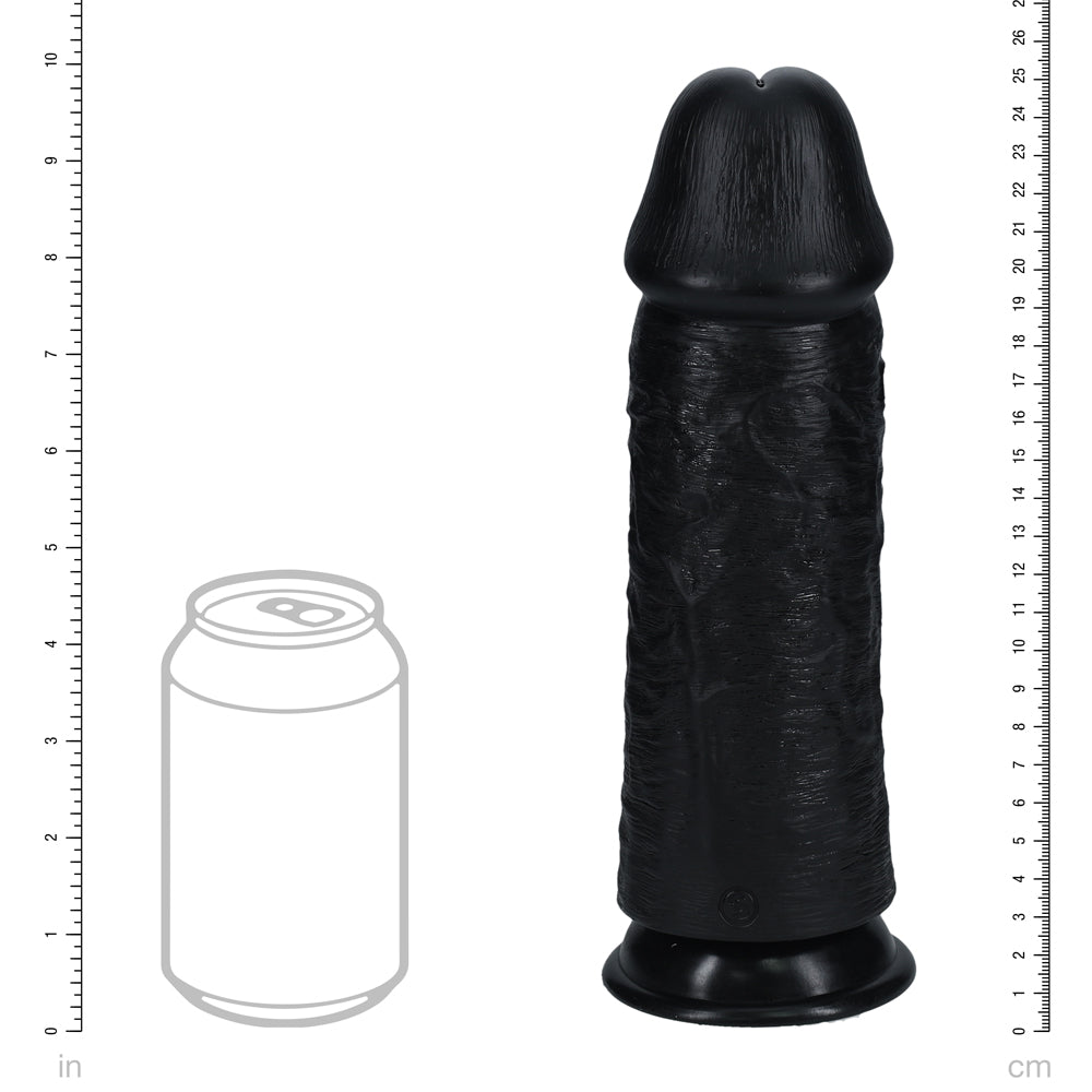 Shots Real Rock Extra Thick Dildo 10 Inch - Black