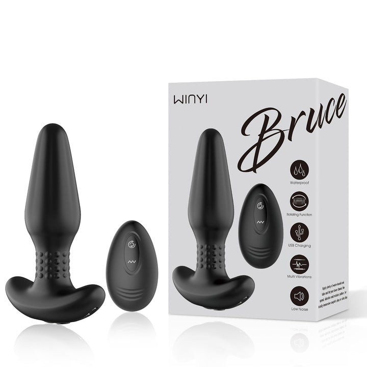 Winyi Bruce Remote Rimming Butt Plug - Black