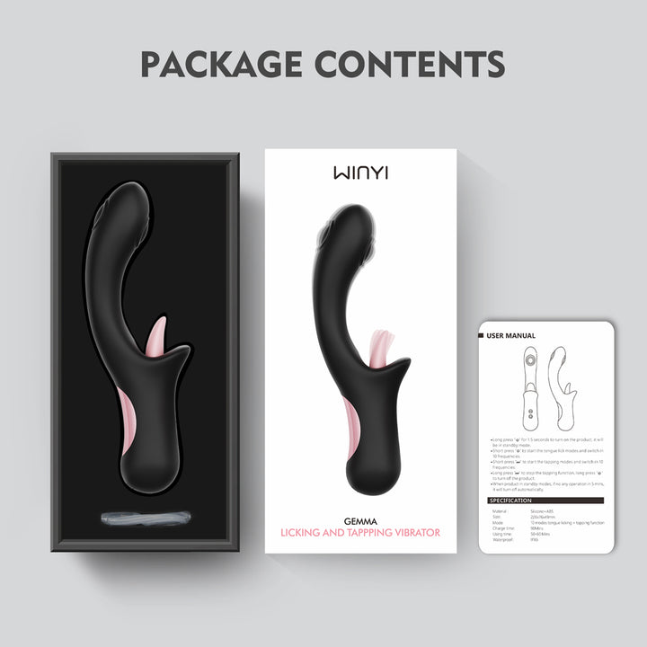 Winyi Gemma Licking G-Spot Vibrator - Black