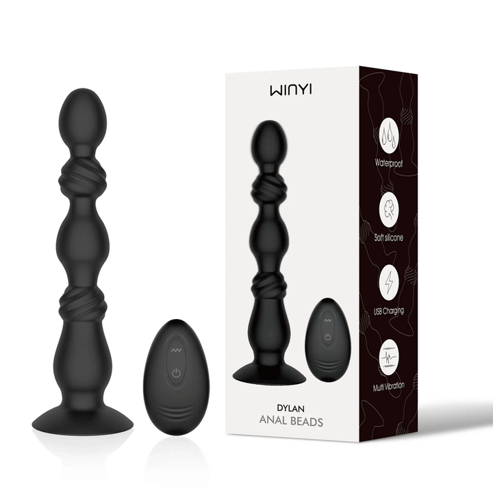 Winyi Dylan Remote Control Anal Beads - Black