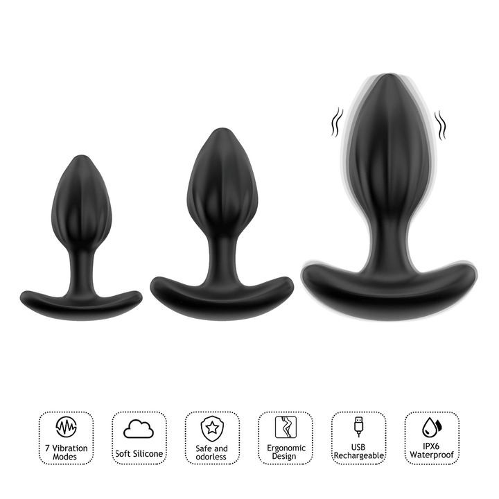 Winyi Mark Remote Vibrating Butt Plug Kit - Black