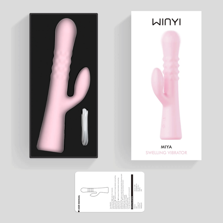 Winyi Miya Expanding Beaded Rabbit Vibrator - Pink